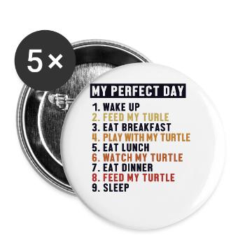 Turtle Perfect Day Aquatic Turtle Turtle - Buttons large 2.2''/56 mm (5-pack) - white - Front