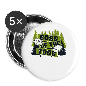 Boss Of The Toss Korb Scheibe Disc Golfer Spieler - Buttons groß 56 mm (5er Pack) - Weiß - Vorne