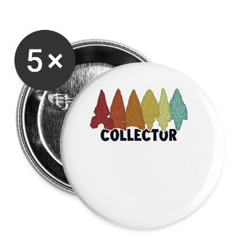 Collector Arrowhead Collecting Hunting Tips - Buttons large 2.2''/56 mm (5-pack) - white - Front