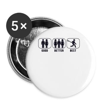 Good Better Best Lacrosse Intercrosse Lax Player - Buttons large 2.2''/56 mm (5-pack) - white - Front
