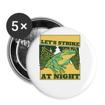 Frappeons la nuit Crapaud Grenouille têtard - Lot de 5 grands badges (56 mm) - blanc - Devant