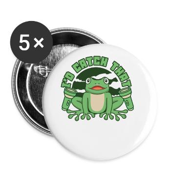 J’attraperais cette rainette crapaud têtard - Lot de 5 grands badges (56 mm) - blanc - Devant