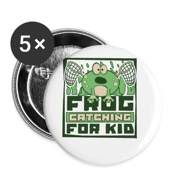 Capture de grenouille pour enfant Rainette Crapaud Grenouille - Lot de 5 grands badges (56 mm) - blanc - Devant