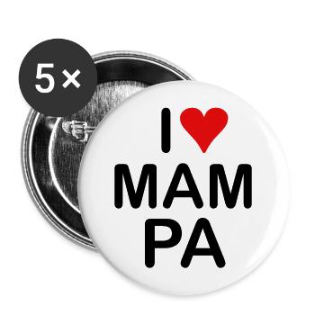 I love MAMPA - Buttons large 2.2''/56 mm (5-pack) - white - Front