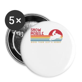 Snowmobile more than a Hobby Snowmobile Fahrer - Buttons groß 56 mm (5er Pack) - Weiß - Vorne
