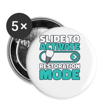 Slide To Activate Restoration Mode Dental Lab - Buttons large 2.2''/56 mm (5-pack) - white - Front