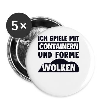 Ich Spiele Mit Containern Informatiker Admin - Buttons groß 56 mm (5er Pack) - Weiß - Vorne