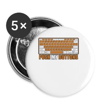 Push My Buttons Admin IT-Betrieb Informatiker - Buttons groß 56 mm (5er Pack) - Weiß - Vorne