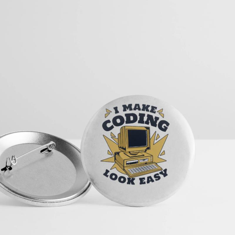 I Make Coding Look Easy Developer Coder Buttons large 2.2''/56 mm (5-pack)