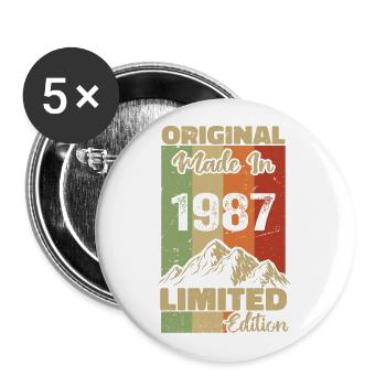 1987 Original - Fabriqué en 1987 - Edition Limitée - Lot de 5 grands badges (56 mm) - blanc - Devant