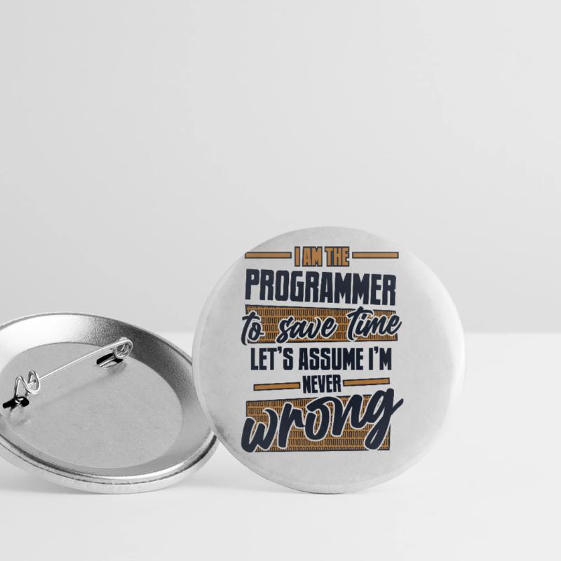 Programmeur Supposons que je ne me trompe jamais de codeur Lot de 5 grands badges (56 mm)