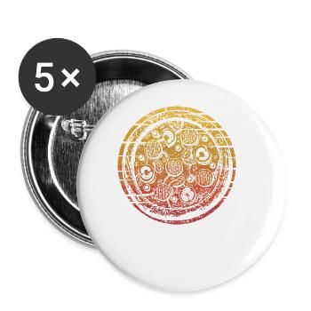 Retro pizza oven pizza pizza tray pizza lover - Buttons large 2.2''/56 mm (5-pack) - white - Front