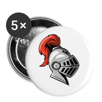 Cartoon Knight Costume Knight Helmet - Buttons large 2.2''/56 mm (5-pack) - white - Front