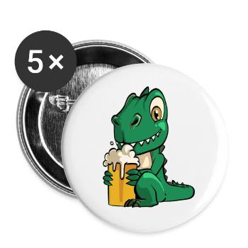 Dinosaur Men Beer Costume - Buttons large 2.2''/56 mm (5-pack) - white - Front