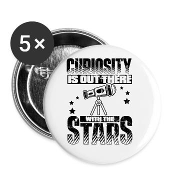 La curiosité est là avec le cosmologiste des étoiles - Lot de 5 grands badges (56 mm) - blanc - Devant