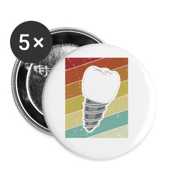 Retro Dental Technical Assistant Dental Laboratory - Buttons large 2.2''/56 mm (5-pack) - white - Front