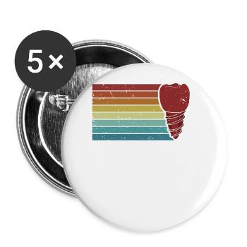 Retro Dental Laboratory Dental Laboratory Dental Technician - Buttons large 2.2''/56 mm (5-pack) - white - Front