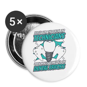 All Our Dental Errors Dental Laboratory Dental Laboratory - Buttons large 2.2''/56 mm (5-pack) - white - Front