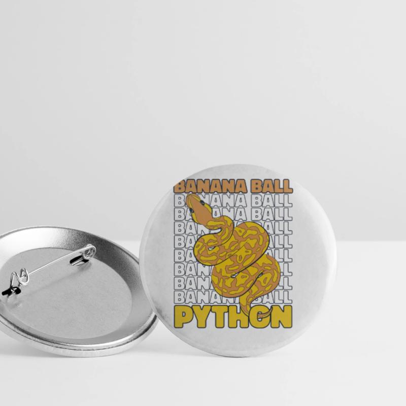Boule de banane Python Serpent Python Boule de banane Lot de 5 grands badges (56 mm)