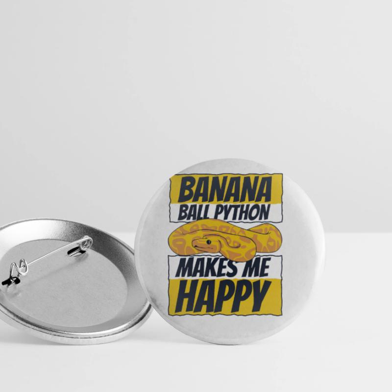 Me rend heureux Serpent Python Boule de banane Python Lot de 5 grands badges (56 mm)