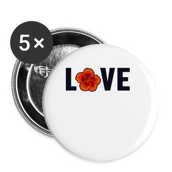 Love Gartenbau Schrebergarten Kleingarten - Buttons groß 56 mm (5er Pack) - Weiß - Vorne