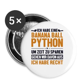 Banana Ball Python hat immer Recht Python Banana - Buttons groß 56 mm (5er Pack) - Weiß - Vorne