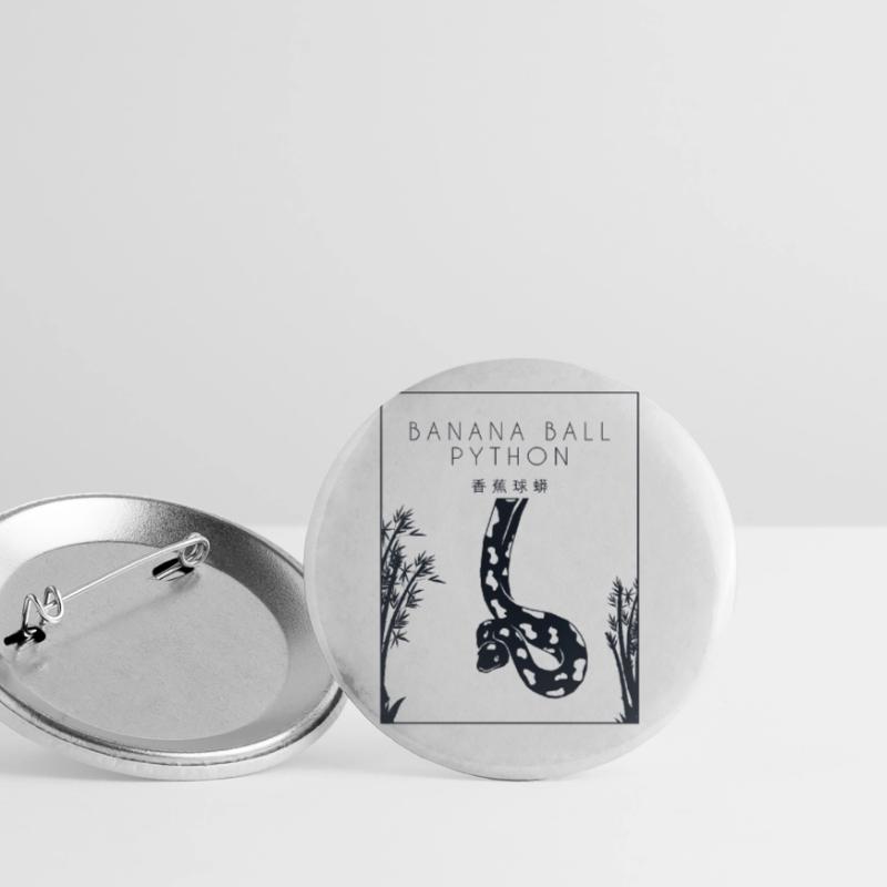 Boule de banane Python Hanzi Chinois Hanzi Snake Banane Lot de 5 grands badges (56 mm)