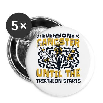 Everyone Gangster Until The Start Training Profi - Buttons groß 56 mm (5er Pack) - Weiß - Vorne