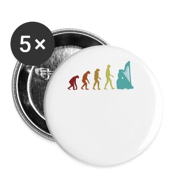 Harpist Evolution Concert Harp Harp Music - Buttons large 2.2''/56 mm (5-pack) - white - Front