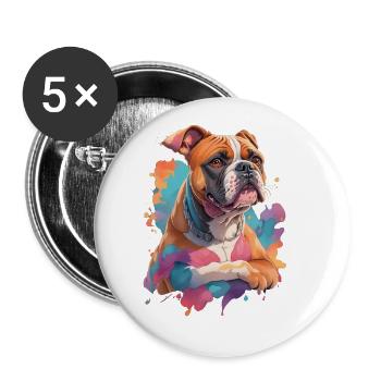 German Boxer Dog Drawing for Dog Lovers - Buttons large 2.2''/56 mm (5-pack) - white - Front