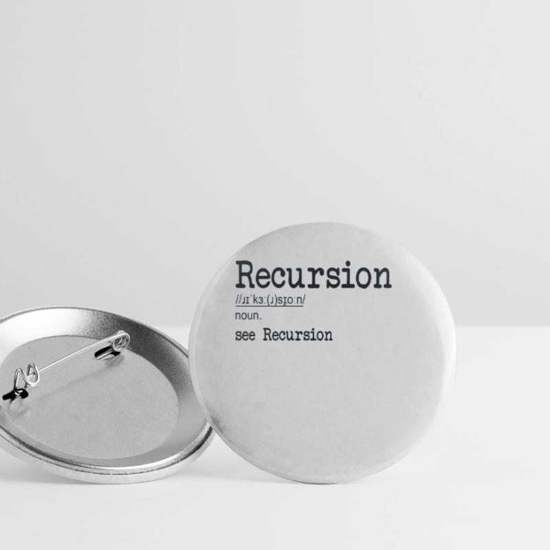 Recursion Definition Developer Coder Programmierer Buttons groß 56 mm (5er Pack)
