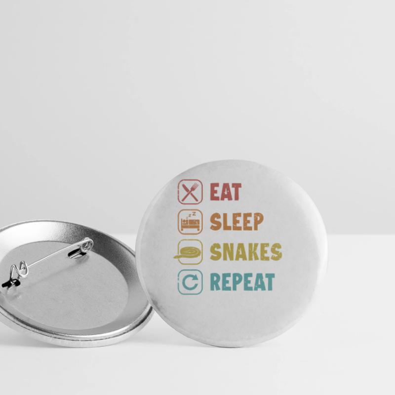 Manger Dormir Serpents Répéter Serpent Python Banane Lot de 5 grands badges (56 mm)