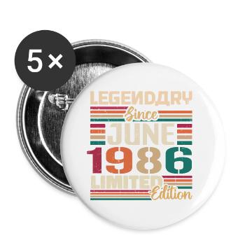 Légendaire Juin 1986 Edition Limitée Juin 1986 - Lot de 5 grands badges (56 mm) - blanc - Devant