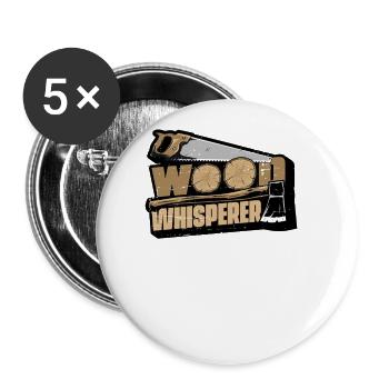 Wood Whisperer Carpenter Wood Technician Carpenter - Buttons large 2.2''/56 mm (5-pack) - white - Front