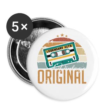 Original Juin 1969 Né 1969 Rétro - Lot de 5 grands badges (56 mm) - blanc - Devant
