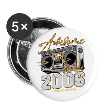 2006 Retro Vintage Vintage Birthday Gift - Buttons large 2.2''/56 mm (5-pack) - white - Front
