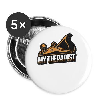 My Therapist Carpenter Wood Technician Carpenter - Buttons large 2.2''/56 mm (5-pack) - white - Front