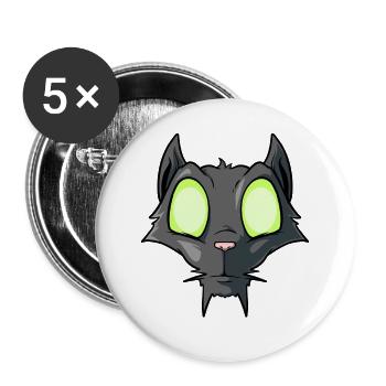 Halloween Eyes Cat - Buttons large 2.2''/56 mm (5-pack) - white - Front