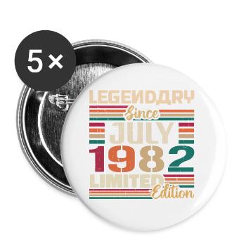July 1982 Anniversary July 1982 July Year - Buttons large 2.2''/56 mm (5-pack) - white - Front