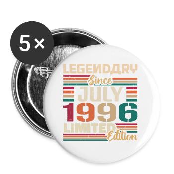 July 1996 Anniversary July 1996 July Vintage - Buttons large 2.2''/56 mm (5-pack) - white - Front