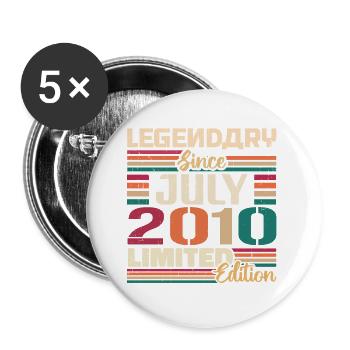 Juillet 2010 Anniversaire Juillet 2010 Juillet Millésime - Lot de 5 grands badges (56 mm) - blanc - Devant