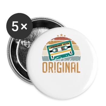 Juli 2000 Jahrgang Vintage Geburtstag Juli 2000 - Buttons groß 56 mm (5er Pack) - Weiß - Vorne