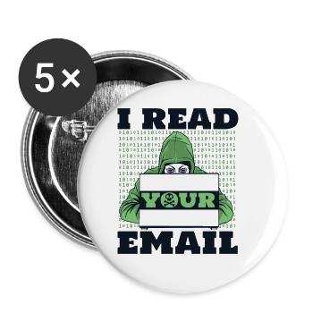 Je lis votre e-mail Sniffer Social Engineering - Lot de 5 grands badges (56 mm) - blanc - Devant