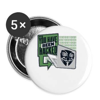 Vous avez été piraté Phishing Sniffer Grey Hat - Lot de 5 grands badges (56 mm) - blanc - Devant