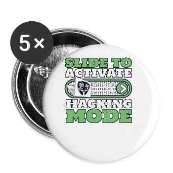 Slide To Activate Hacking Mode Phishing Sniffer - Buttons large 2.2''/56 mm (5-pack) - white - Front