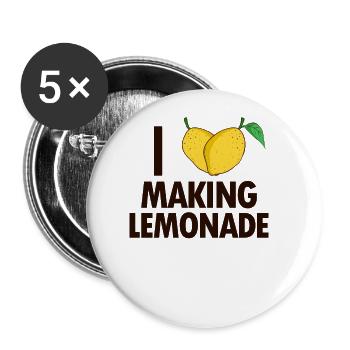 I love Making Lemonade Limonade Limonadenboss - Buttons large 2.2''/56 mm (5-pack) - white - Front