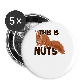 This Is Nuts Fox Squirrel Grey Squirrel - Buttons large 2.2''/56 mm (5-pack) - white - Front