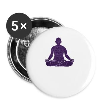 Kundalini Ashtanga Hatha Asanas Professeur de yoga Yoga - Lot de 5 grands badges (56 mm) - blanc - Devant