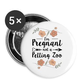 Nous allons avoir une annonce de bébé - Lot de 5 grands badges (56 mm) - blanc - Devant