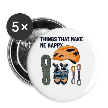 Things That Make Me Happy Alpinklettern Kraxler - Buttons groß 56 mm (5er Pack) - Weiß - Vorne